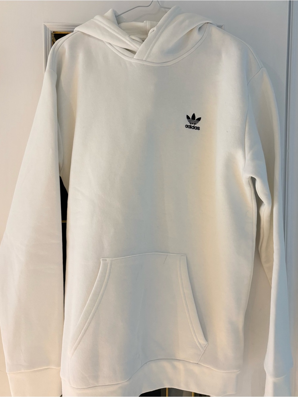 adidas Mens Unisex White Trefoil Pullover Hoodie